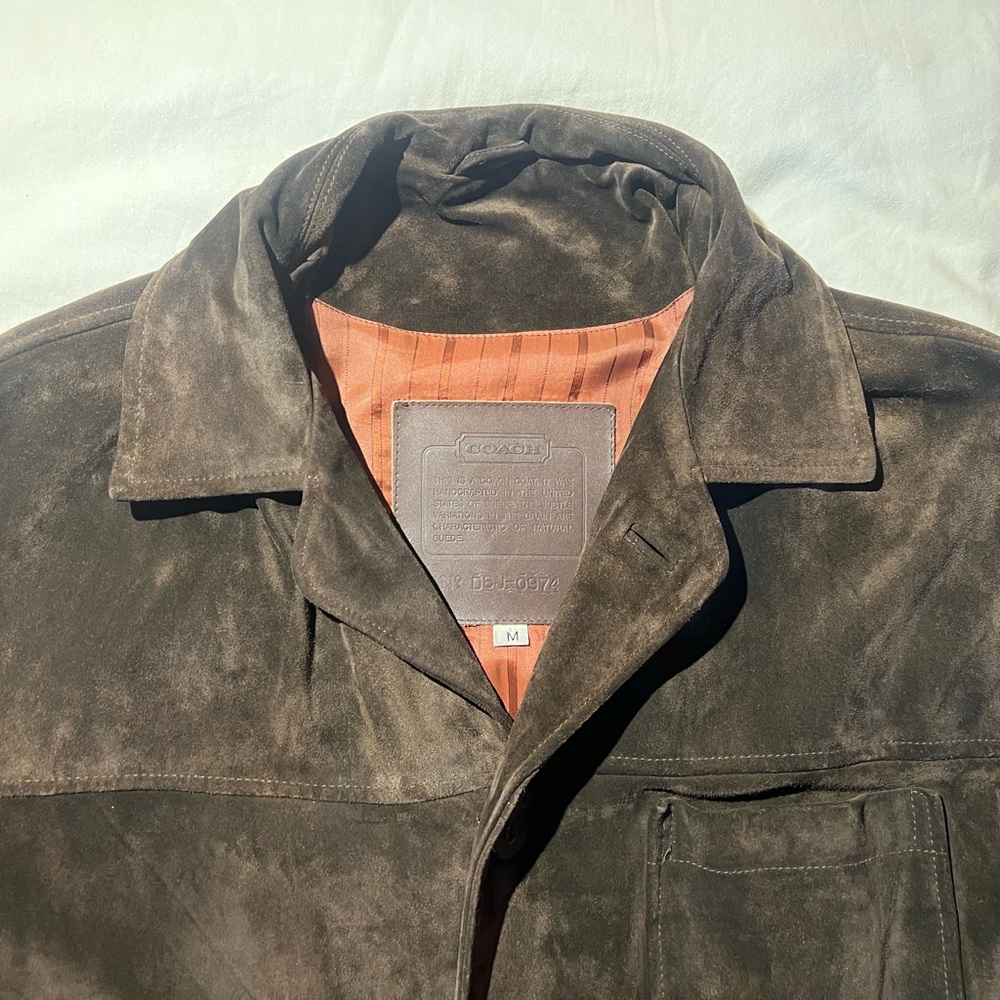 Coach Brown Suede Jacket with Rust Lining